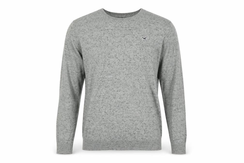 Front view of Hollister Men's Grey jumper M - Logo Accent
