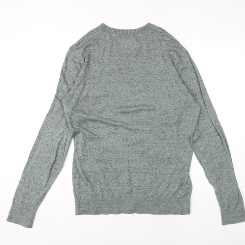 Hollister Men's Grey Pullover Jumper M - Logo Accent
