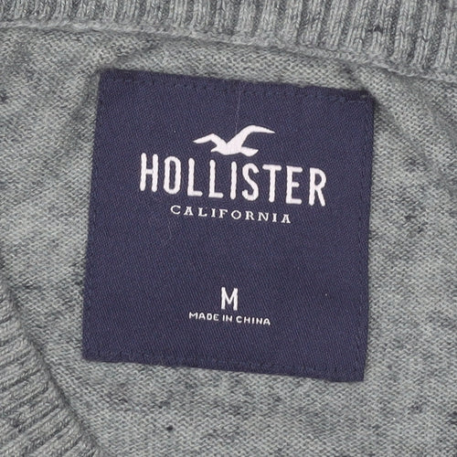 Hollister Men's Grey Pullover Jumper M - Logo Accent