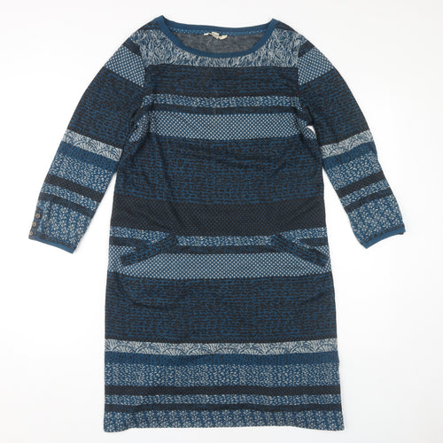 White Stuff Women Blue Geometric Dress Size 12