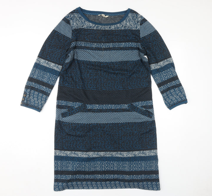 White Stuff Women Blue Geometric Dress Size 12
