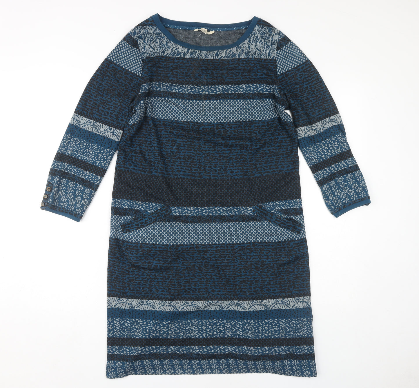 White Stuff Women Blue Geometric Dress Size 12