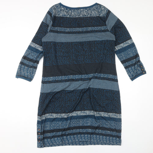 White Stuff Women Blue Geometric Dress Size 12