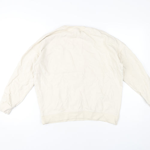 Disney Women's Ivory Sequin Sweatshirt Size 10