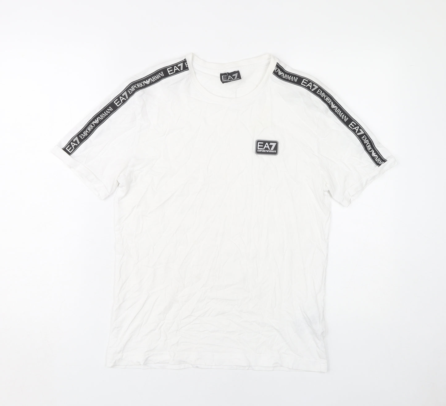 Emporio Armani Men’s XS White Logo Crew Neck T-Shirt