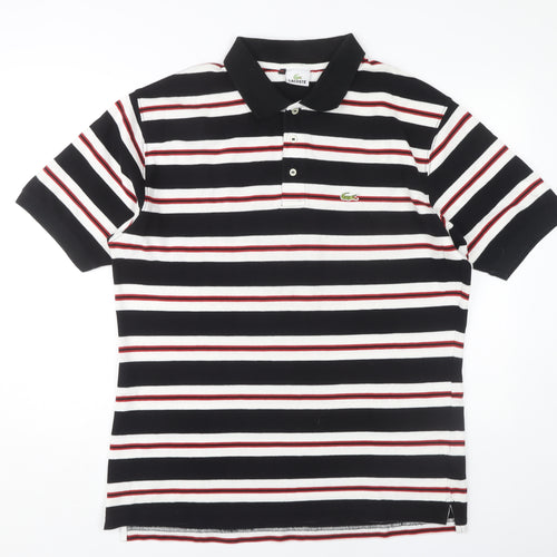 Lacoste Men's XL Black Striped Polo Shirt