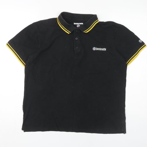 Lambretta Men's Black Polo Shirt, Size L
