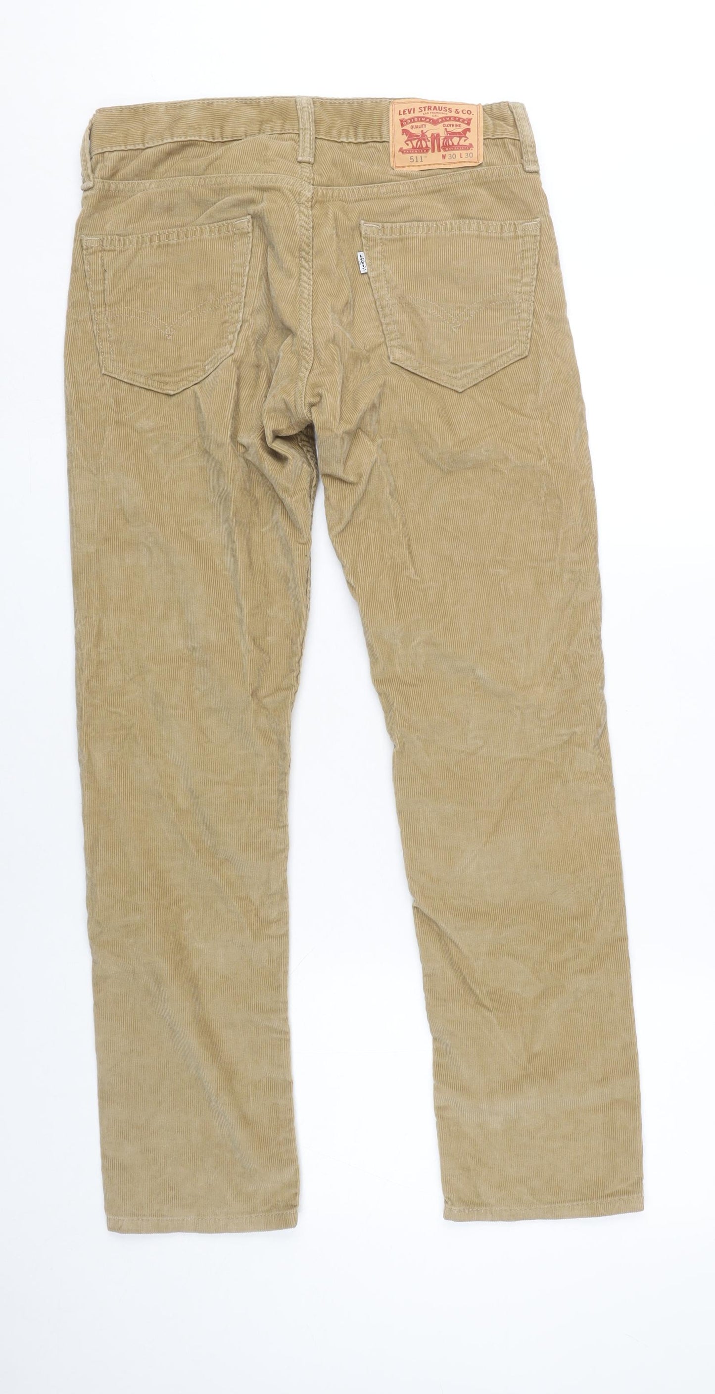 Levi Strauss Men's Beige Corduroy Trousers Size 30