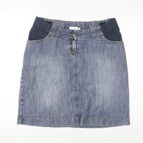 JoJo Maman Bébé Women's Blue Denim Skirt, Size 12