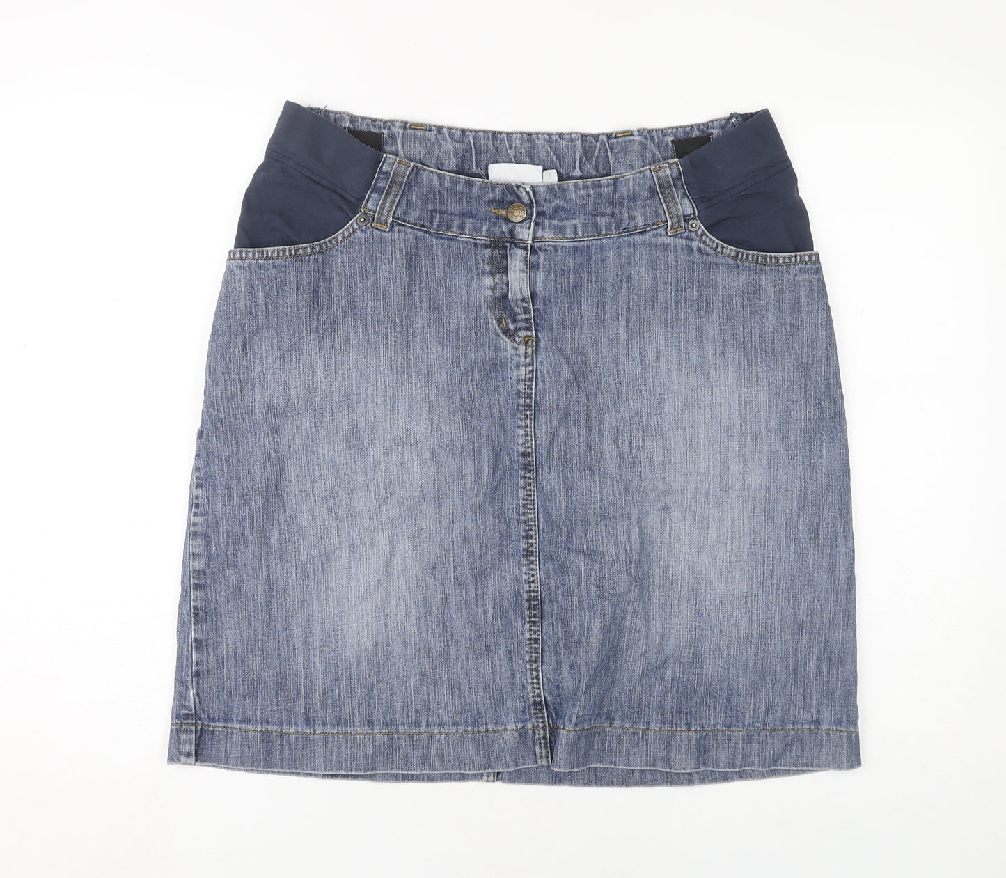 JoJo Maman Bébé Women's Blue Denim Skirt, Size 12