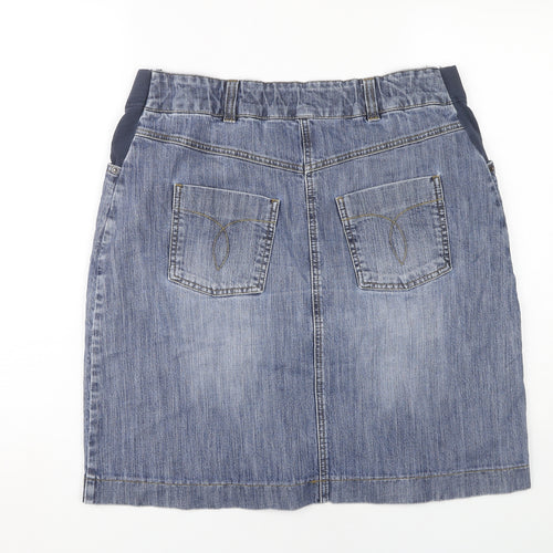 JoJo Maman Bébé Women's Blue Denim Skirt, Size 12