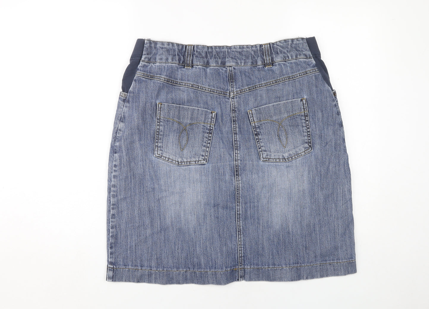 JoJo Maman Bébé Women's Blue Denim Skirt, Size 12