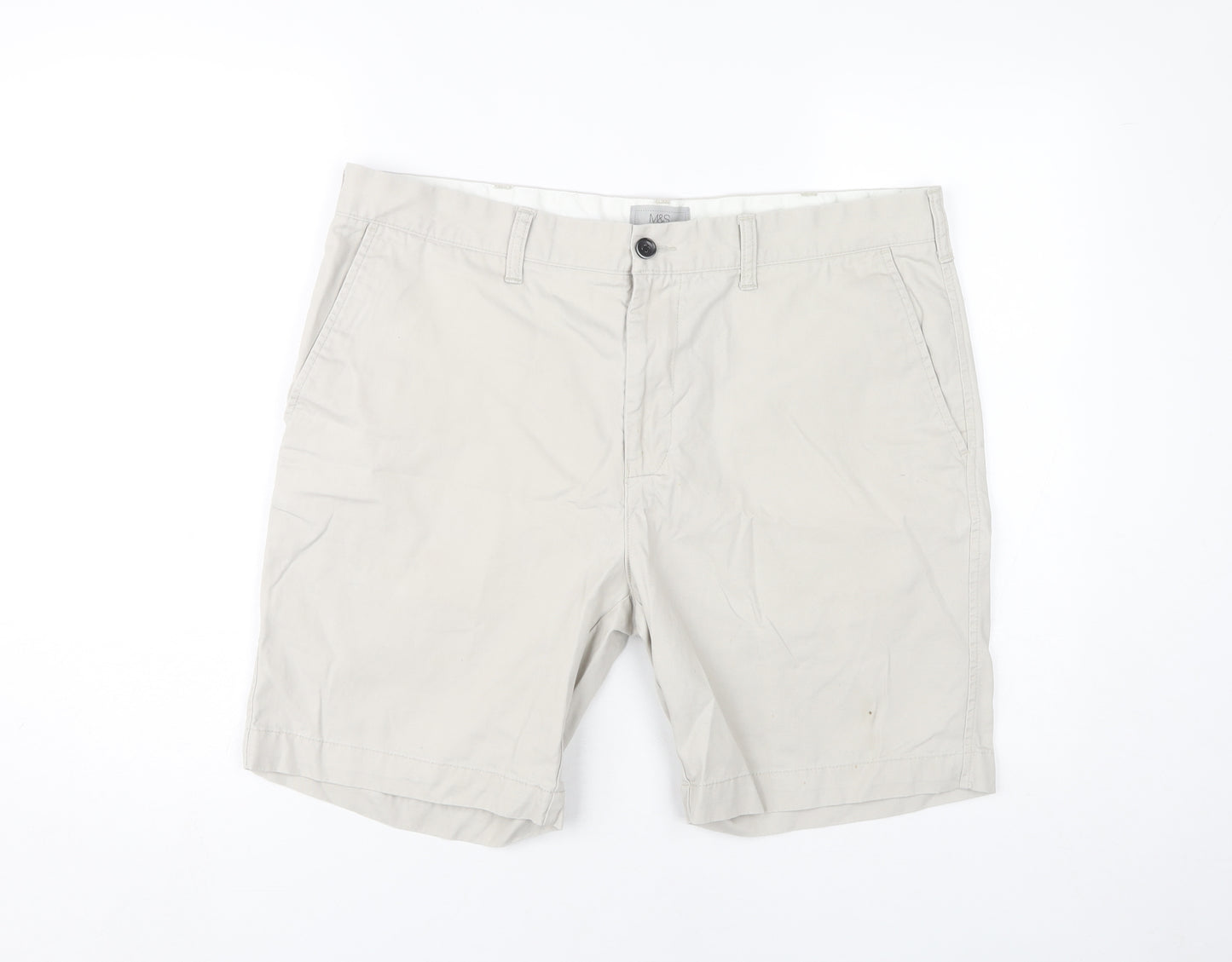 Marks and Spencer Mens Beige Chino Shorts Size 38