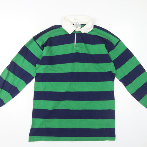 Umbro Men's Green Striped Polo Shirt 112 cm
