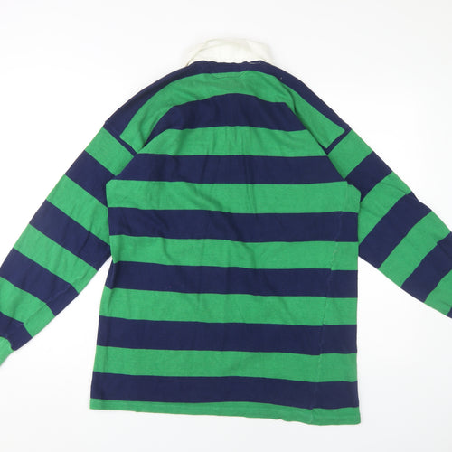 Umbro Men's Green Striped Polo Shirt 112 cm