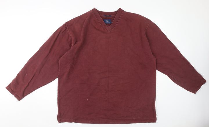 Debenhams Men's Red Knit Sweatshirt L Relaxed Fit