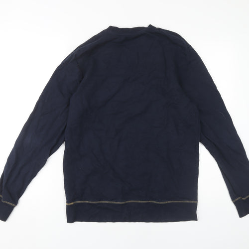 Jack & Jones Men's Blue Long Sleeve Crew Neck T-Shirt