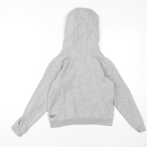 Roxy Girls Grey Hoodie - Pullover, Size 10, Logo Accent