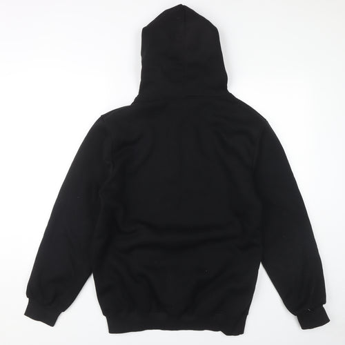 Rick & Morty XL Black Hoodie Men Pullover with Cartoon Graphic