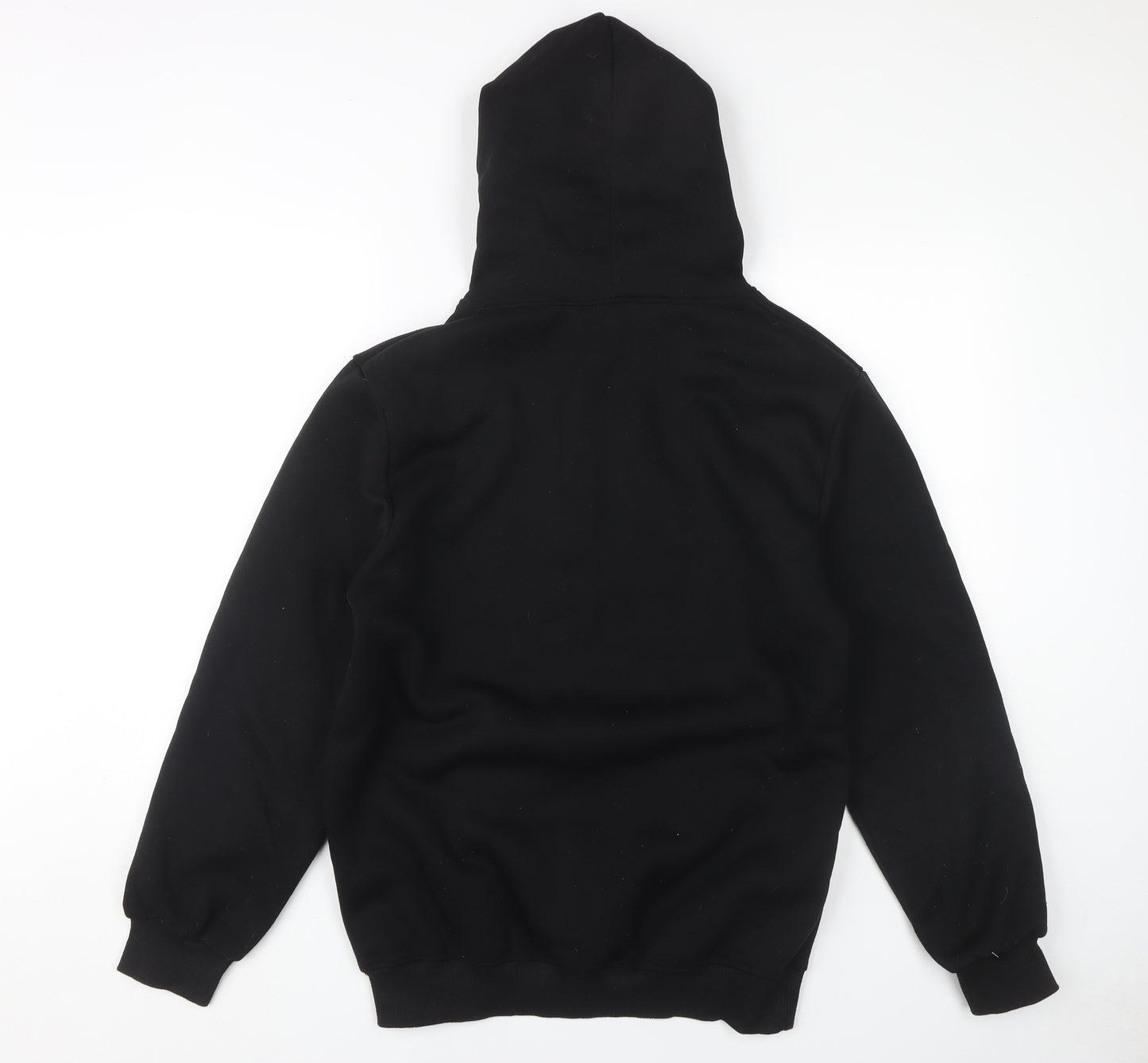 Rick & Morty XL Black Hoodie Men Pullover with Cartoon Graphic