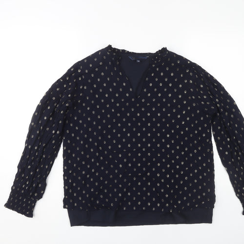 Crew Clothing Women’s Blue Polka Dot Blouse Size 14