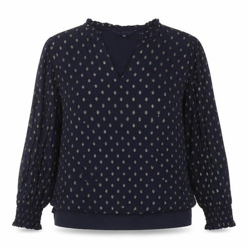 Crew Clothing Women’s Blue Polka Dot Blouse Size 14