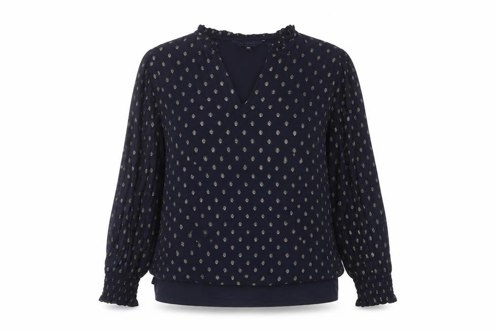 Crew Clothing Women’s Blue Polka Dot Blouse Size 14