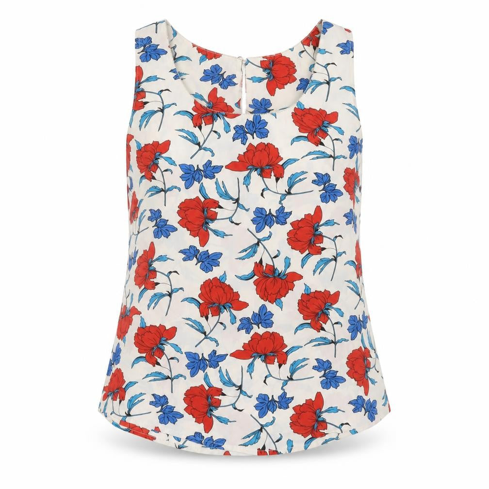 Front view of Oasis Women’s Multicoloured Floral Tank Top, size UK 8