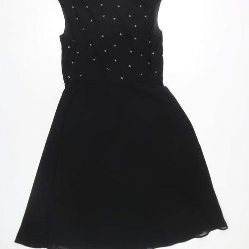 Kaliko Black Women's Sleeveless Beaded Dress, Size 8