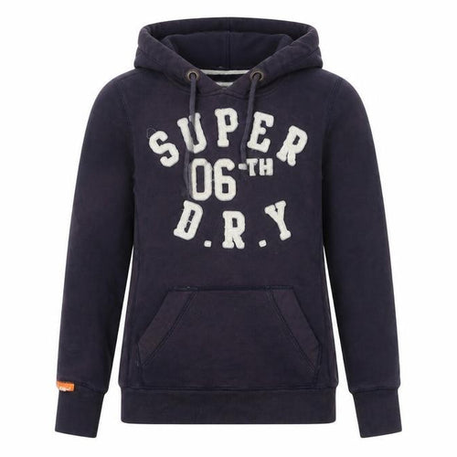 Superdry Women's Purple Hoodie, Size S, Cotton Blend, Logo
