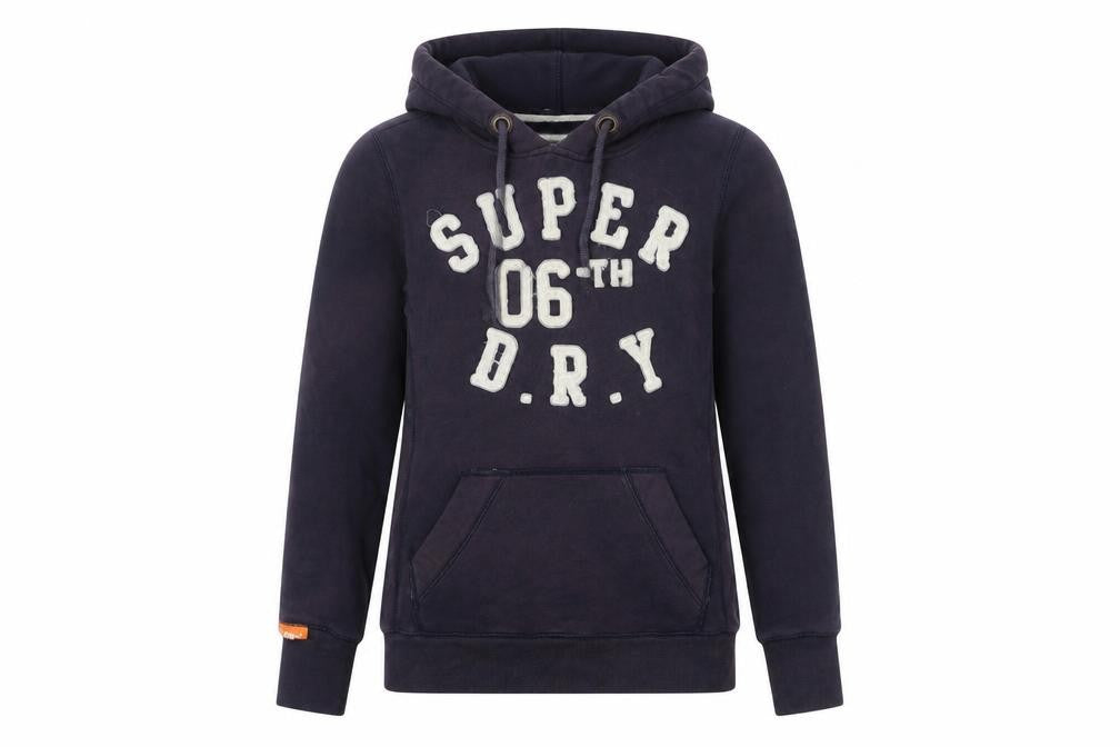 Superdry Women's Purple Hoodie, Size S, Cotton Blend, Logo