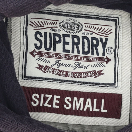 Superdry Women's Purple Hoodie, Size S, Cotton Blend, Logo