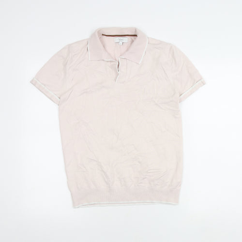 Next Men's Pink Medium Polo Shirt, Cotton Blend