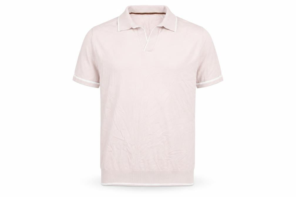 Front view of Next Men's Pink Medium Polo Shirt, Cotton Blend