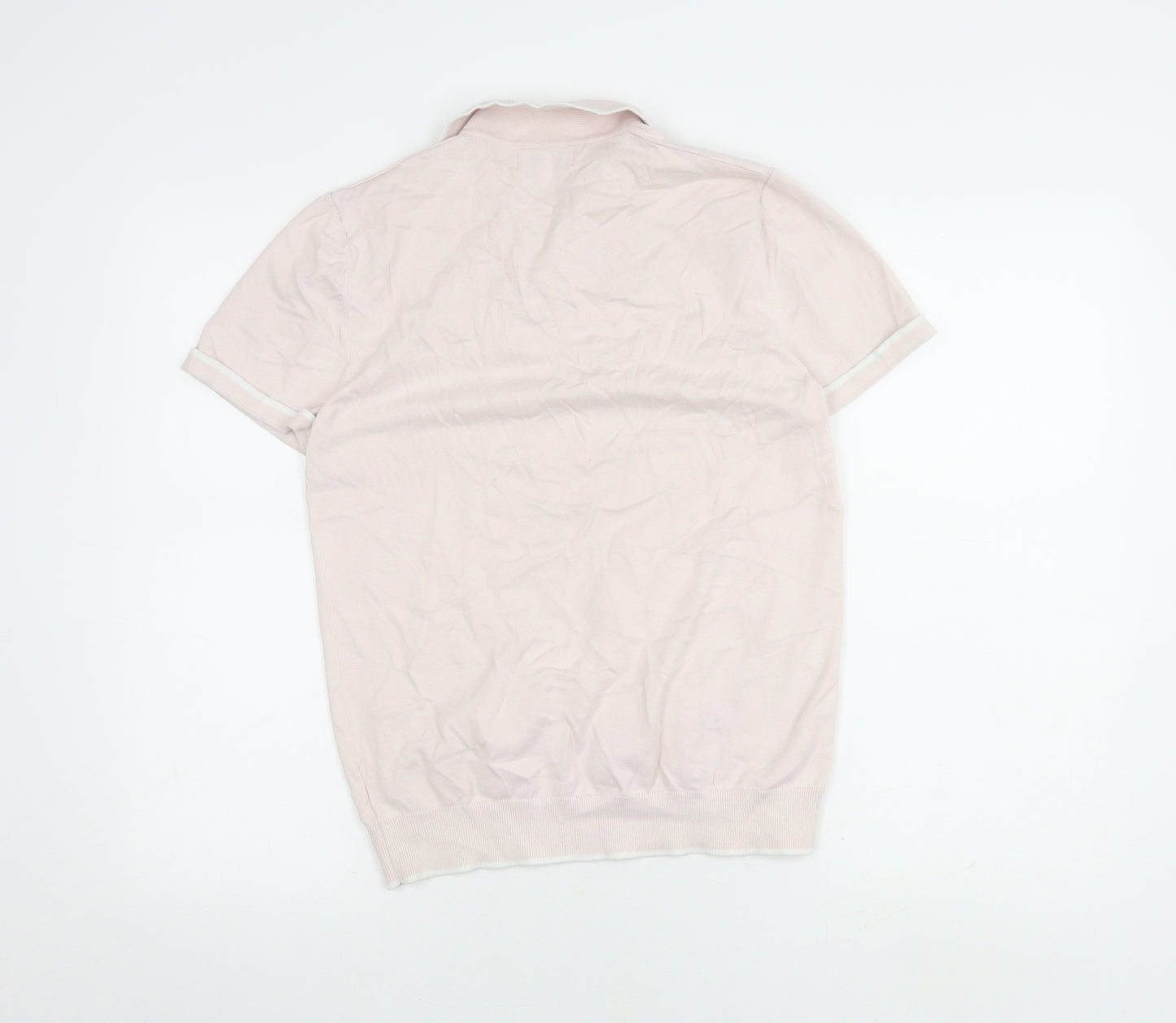 Next Men's Pink Medium Polo Shirt, Cotton Blend