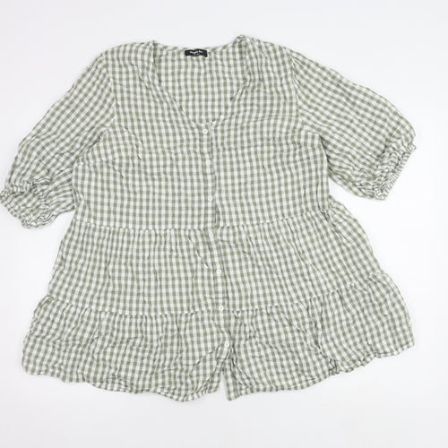 Simply Be. Women's Green Check Tunic, Size 18
