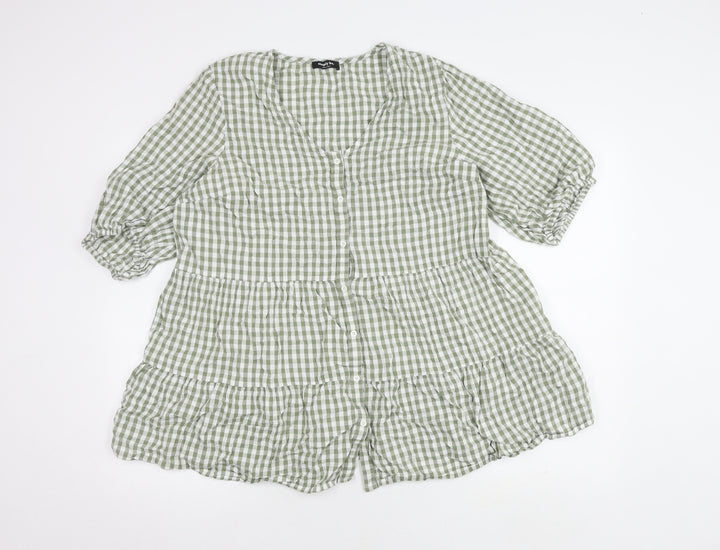 Simply Be. Women's Green Check Tunic, Size 18