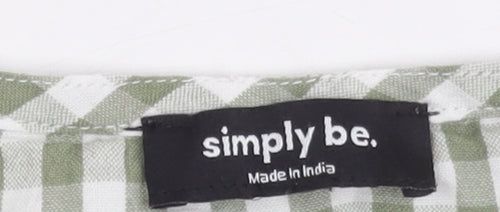 Simply Be. Women's Green Check Tunic, Size 18