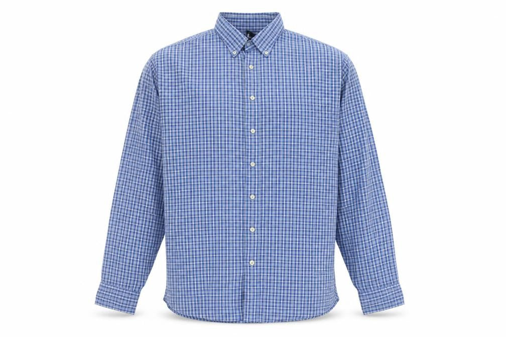 Front view of Lands' End Men's Blue Check XL Shirt