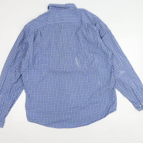 Lands' End Men's Blue Check XL Shirt