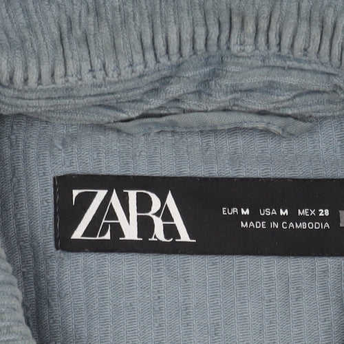 Zara Women's Blue Corduroy Jacket Button Medium