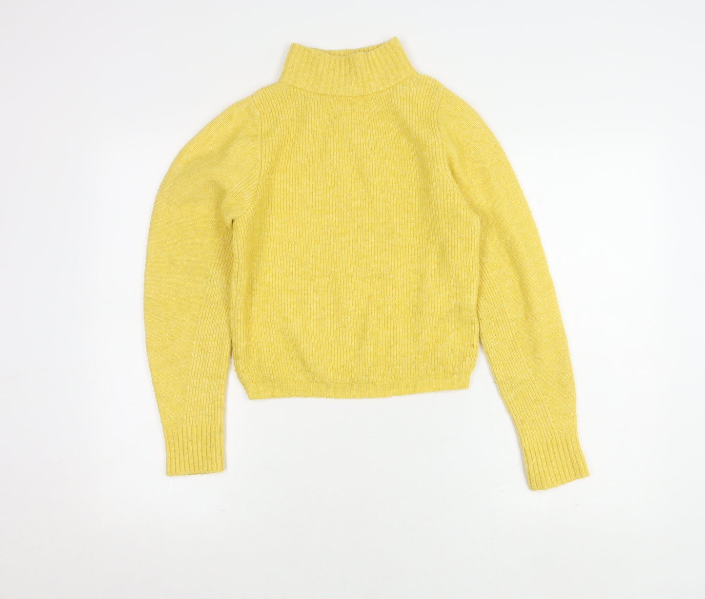 Topshop Women's Yellow Roll Neck Pullover Jumper, M