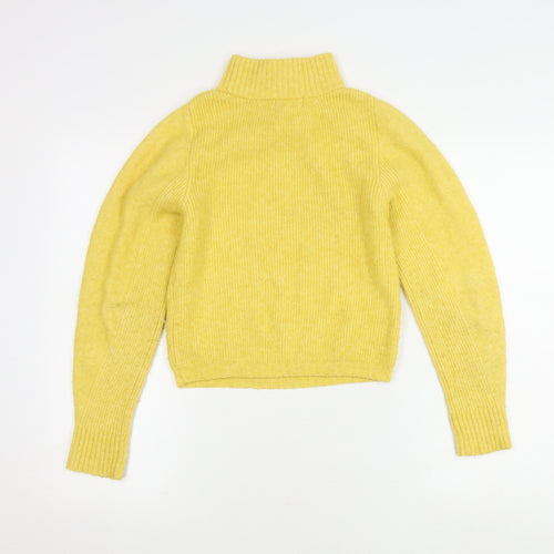 Topshop Women's Yellow Roll Neck Pullover Jumper, M