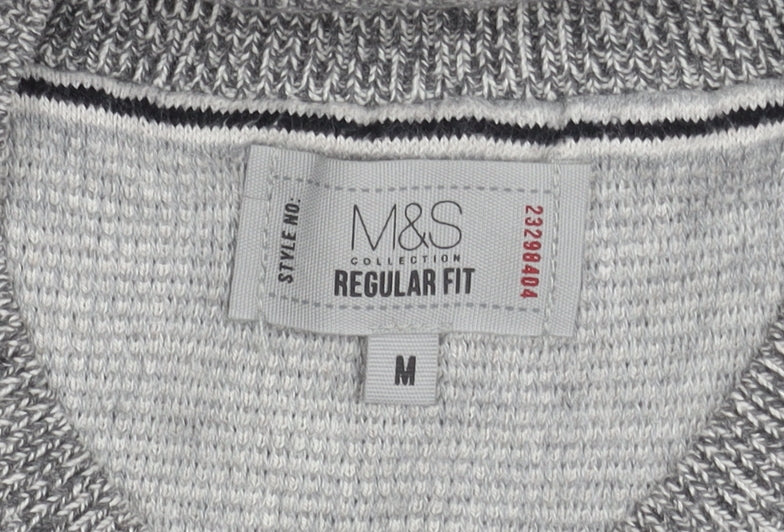 Marks and Spencer Men's Grey Medium Pullover Jumper