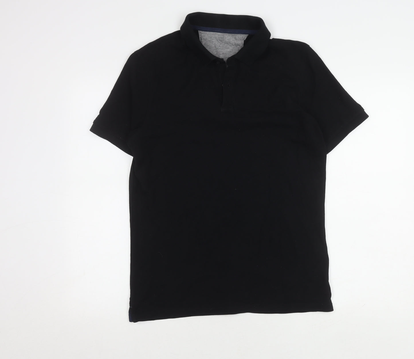 Marks and Spencer Men's Black Polo Shirt M