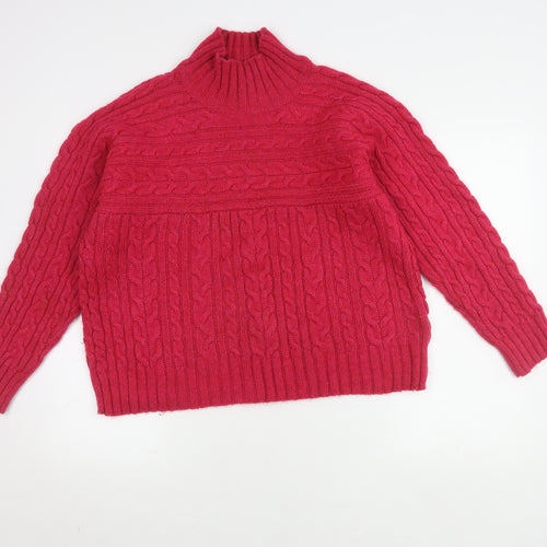 Next Women's Red Roll Neck Jumper M