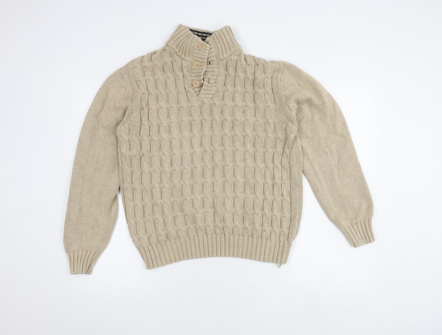 John Lewis Women's Beige XL Cable-Knit Jumper