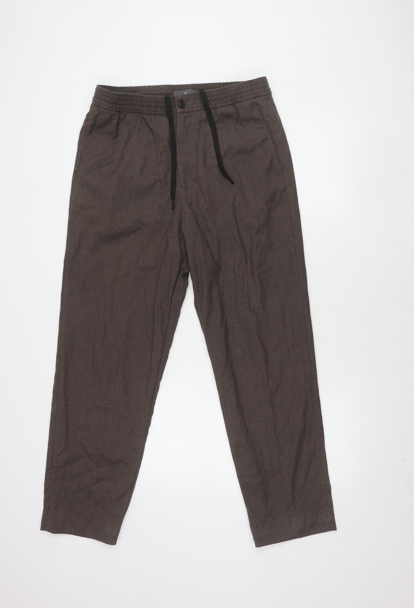 H&M Men’s Brown Relaxed Fit Trousers, Size M