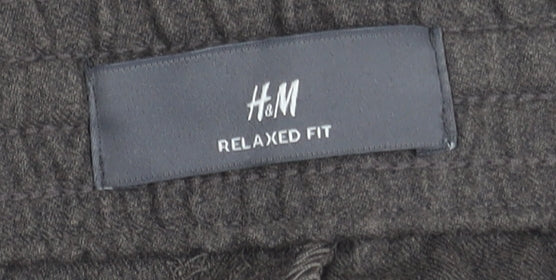 H&M Men’s Brown Relaxed Fit Trousers, Size M
