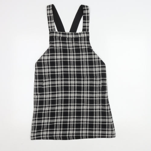 Next Black Checked Pinafore Dress Size 6